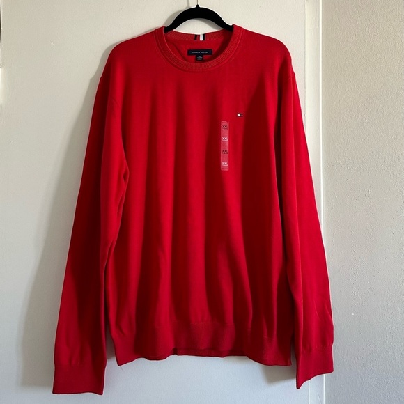 NWT Tommy Hilfiger Crewneck Pullover Sweater Red Men’s XXL - Picture 1 of 9